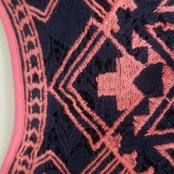 Flying Tomato Navy Blue Long Sleeves Laced Dress. S - Picture 5 of 14